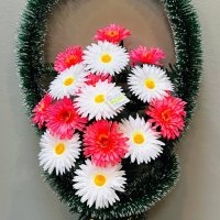Корзина на похороны 5м (иск. цветы)